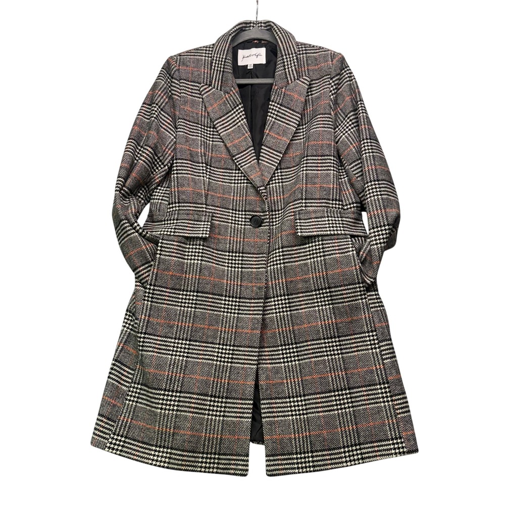 Kendall & Kylie Plaid Coat Womens M Lined| Dark Academia Heritage‎ old money